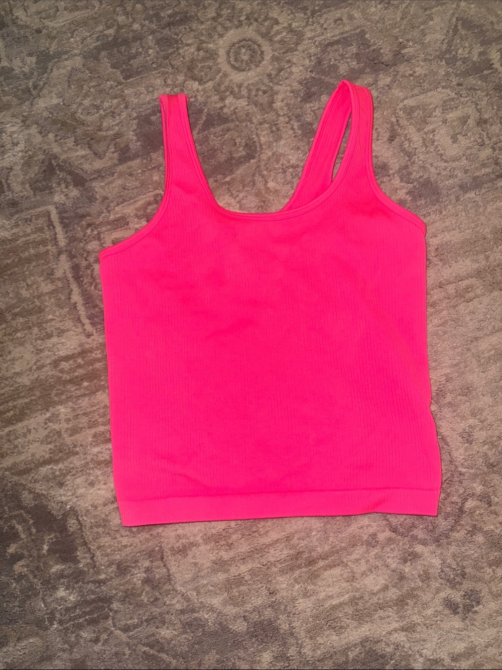 Women's Ribbed Scoop Neck Tank Top - Hot Pink
